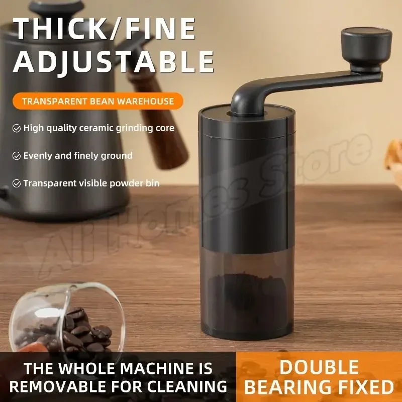 Burr Hand Grinder - Macinacaffè Manuale Regolabile con Cuscinetti, Macina