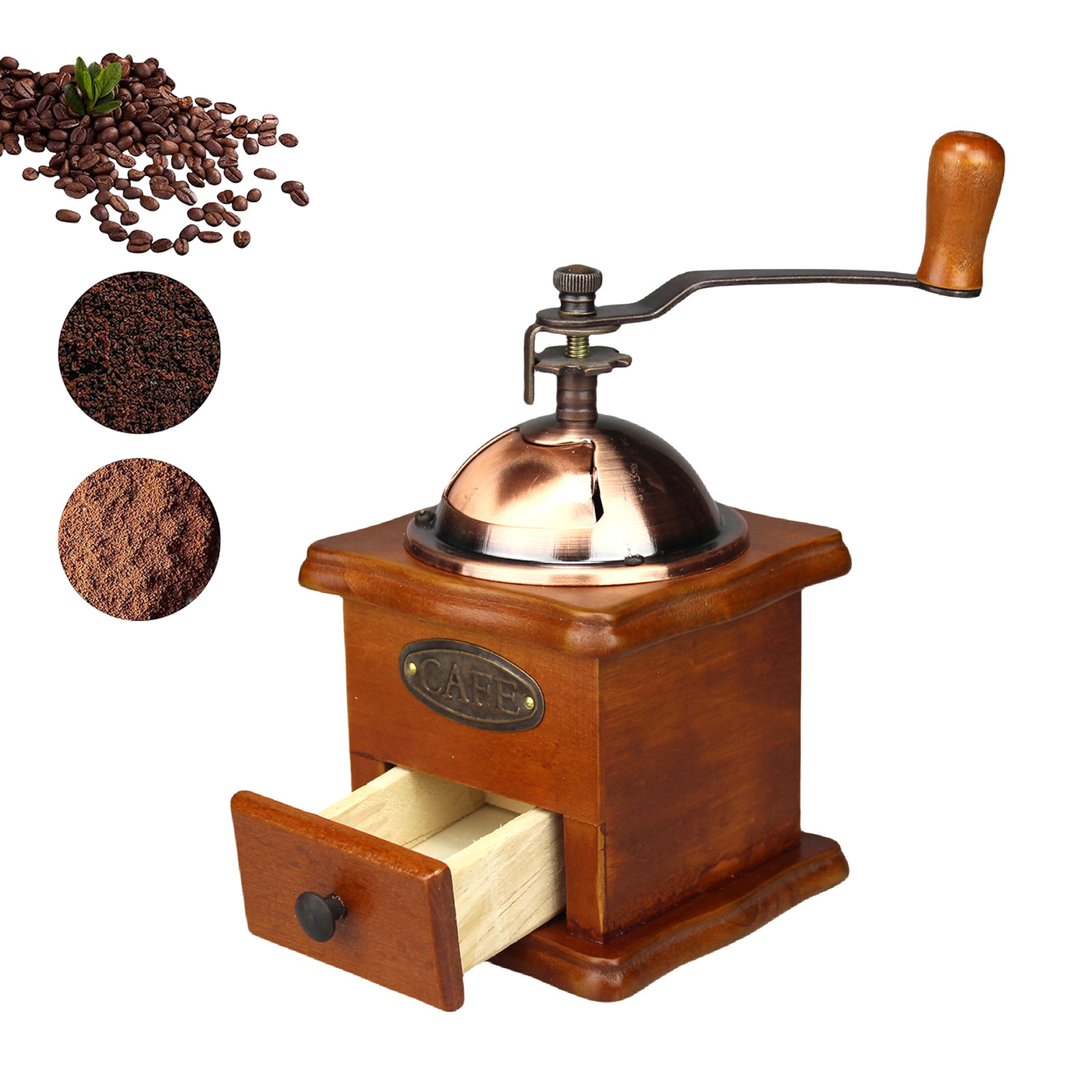 Burr Hand Grinder - Macinacaffè manuale antico, macinino a manovella,